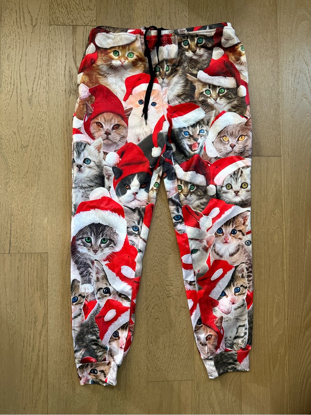 Christmas Cat Pajama Pants Women’s Small Funny Holiday Lounge Sleep Pants